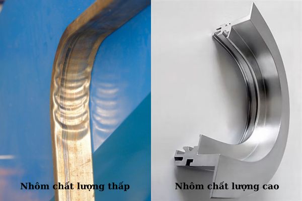 Nhôm chất lượng kém giá sẽ thấp hơn nhôm chất lượng cao