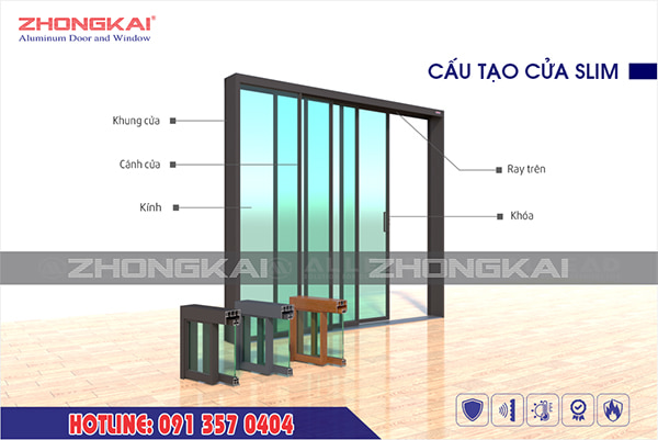 cửa nhôm hệ Slim
