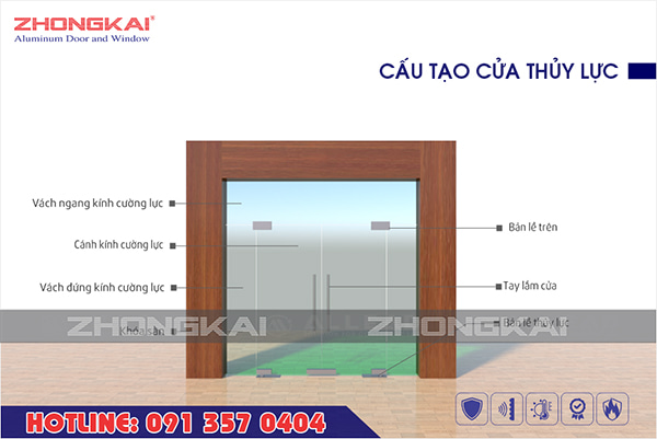 cấu tạo cửa nhôm kính thủy lực