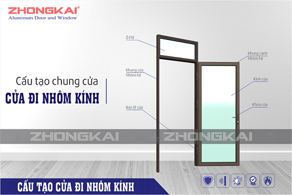 cấu tạo cửa đi nhôm kính